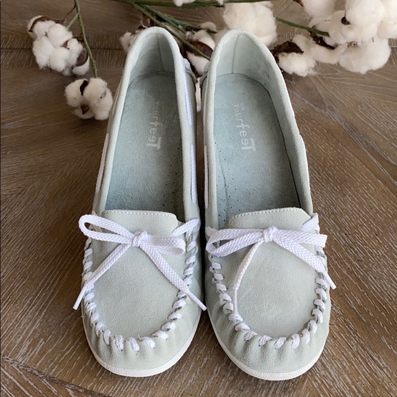 Chinese Laundry wedge loafers sea foam green - Picture 2 of 6